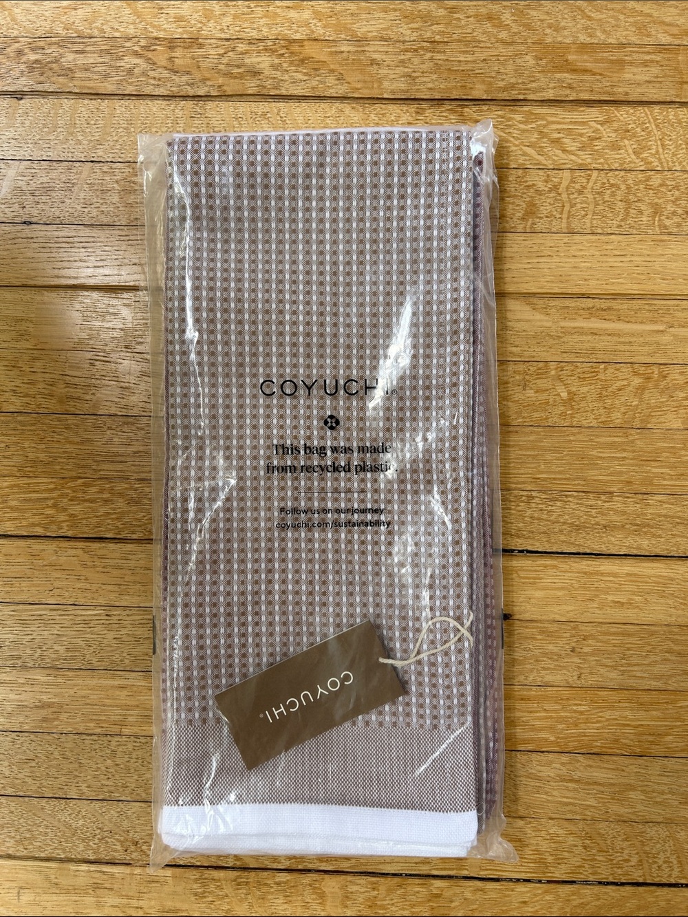 Coyuchi organic Waffle kitchen Towel set of 4 20”x30” in gingerbread NWT - Picture 5 of 8